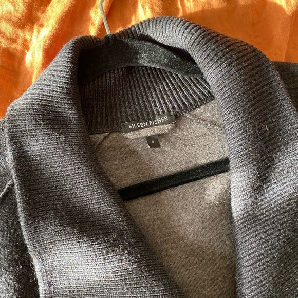 Eileen Fisher Merino zip coat cardigan - Picture 3 of 5